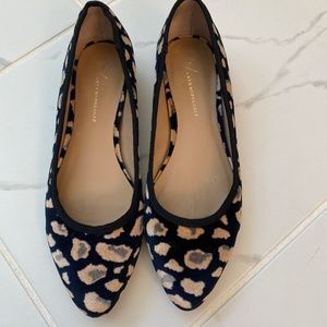 Anthropologie velvet print flats